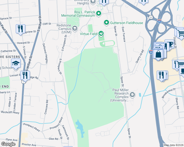 map of restaurants, bars, coffee shops, grocery stores, and more near 10 Fairholt in Burlington