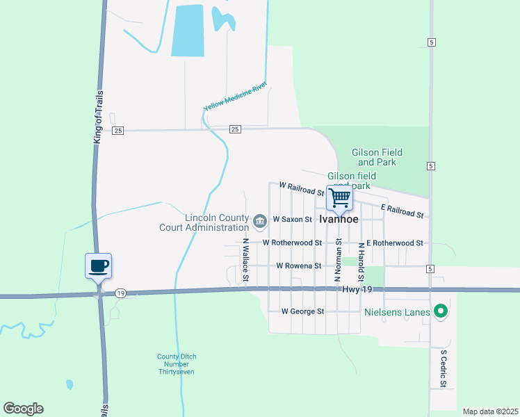 map of restaurants, bars, coffee shops, grocery stores, and more near 421 North Rebecca Street in Ivanhoe