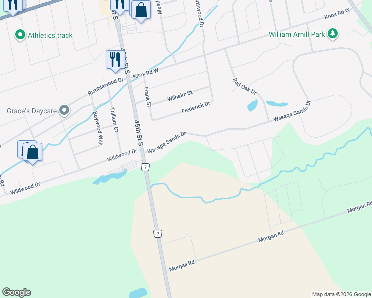map of restaurants, bars, coffee shops, grocery stores, and more near in Wasaga Beach