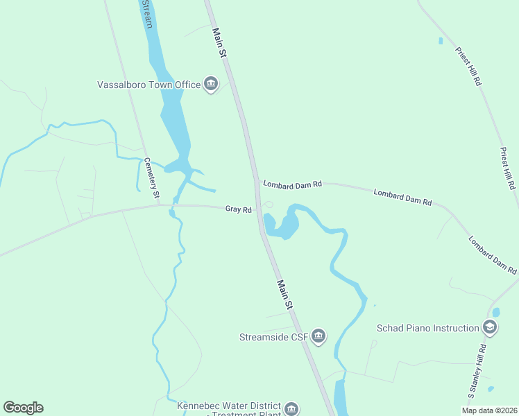 map of restaurants, bars, coffee shops, grocery stores, and more near 593 Main Street in Vassalboro