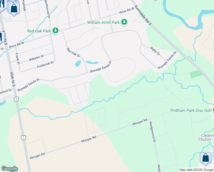 map of restaurants, bars, coffee shops, grocery stores, and more near 12 Kelley Crescent in Wasaga Beach