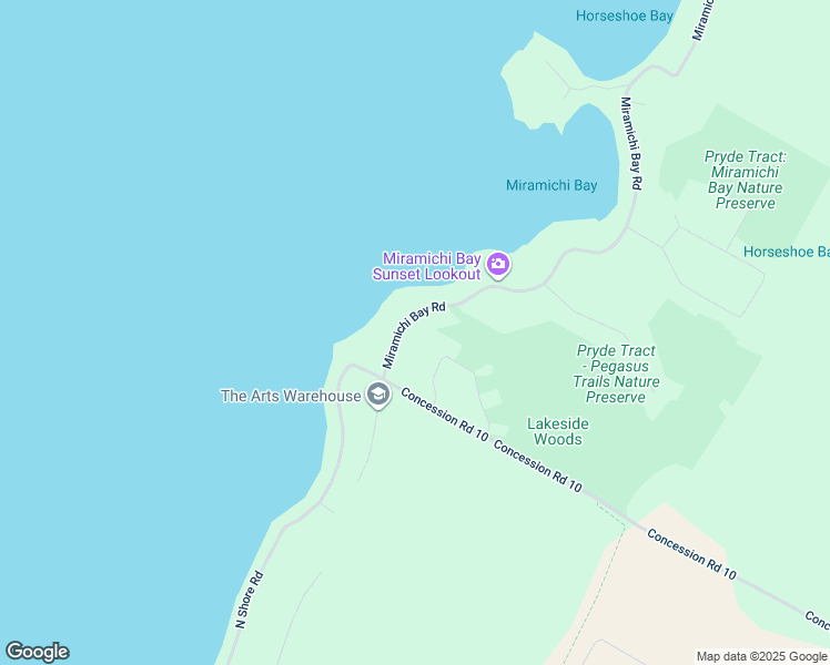 map of restaurants, bars, coffee shops, grocery stores, and more near 20 Miramichi Bay Road in Port Elgin