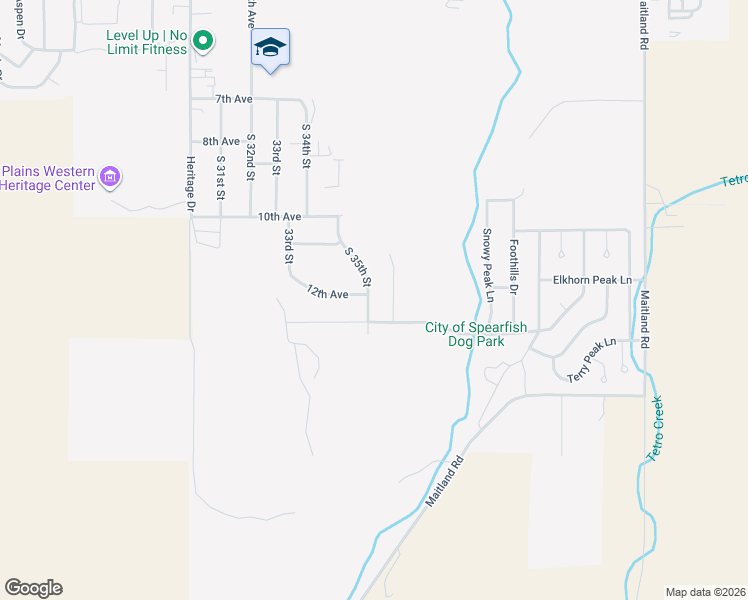 map of restaurants, bars, coffee shops, grocery stores, and more near 1108 South 35th Street in Spearfish