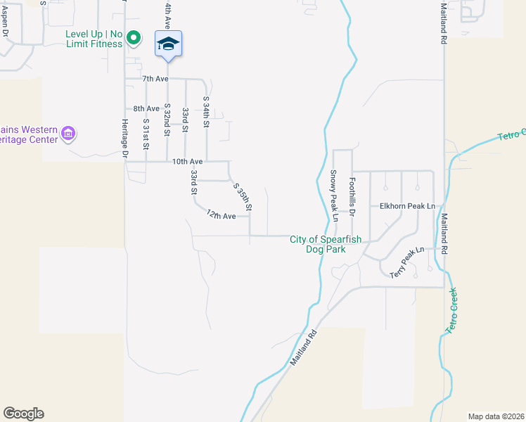 map of restaurants, bars, coffee shops, grocery stores, and more near 1108 South 35th Street in Spearfish