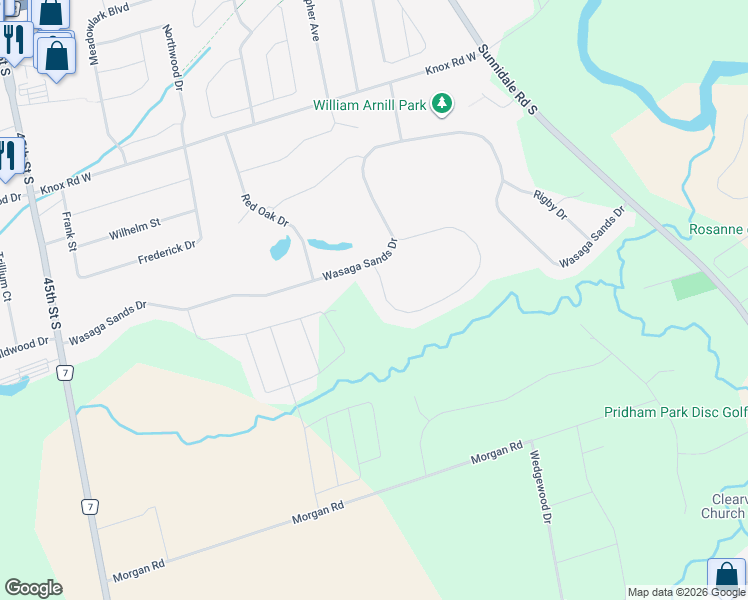 map of restaurants, bars, coffee shops, grocery stores, and more near 8 Kelley Crescent in Wasaga Beach