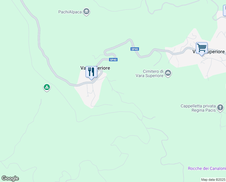 map of restaurants, bars, coffee shops, grocery stores, and more near 21 Via Dano in Vara Inferiore