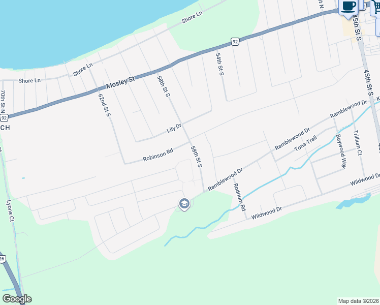 map of restaurants, bars, coffee shops, grocery stores, and more near 140 58th Street South in Wasaga Beach