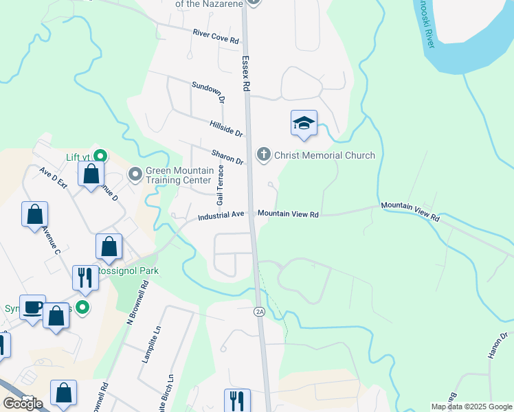 map of restaurants, bars, coffee shops, grocery stores, and more near 1116 Essex Road in Williston
