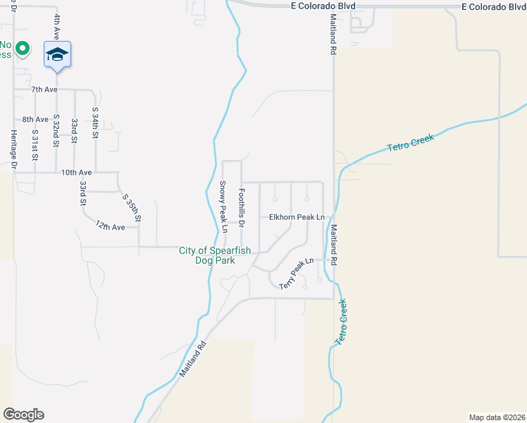 map of restaurants, bars, coffee shops, grocery stores, and more near 234 Harney Peak Court in Spearfish