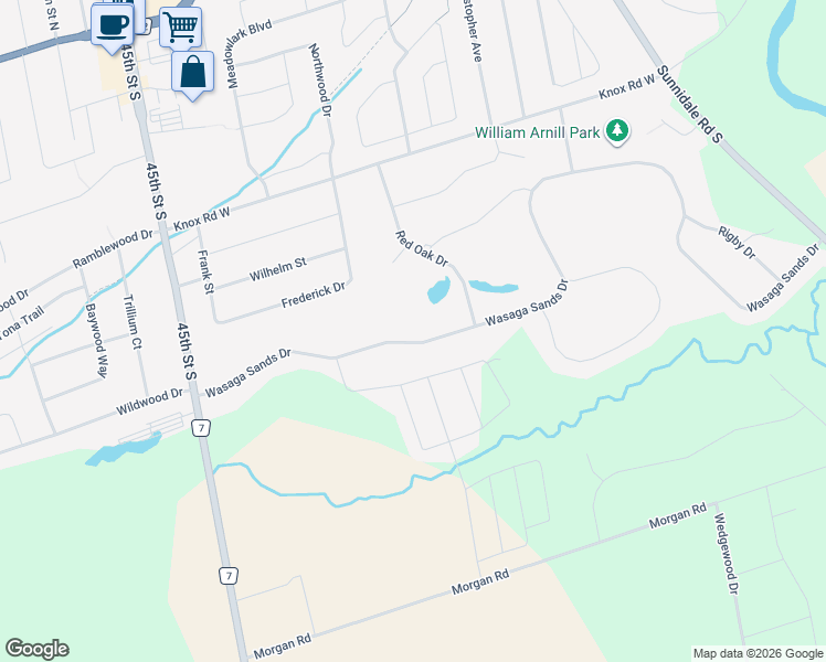 map of restaurants, bars, coffee shops, grocery stores, and more near 41 Wasaga Sands Drive in Wasaga Beach