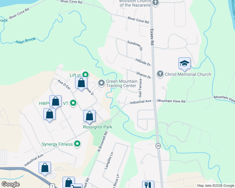 map of restaurants, bars, coffee shops, grocery stores, and more near 100 Lea Dr in Williston