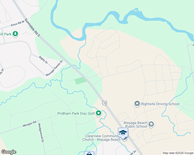 map of restaurants, bars, coffee shops, grocery stores, and more near 630 Sunnidale Road in Wasaga Beach