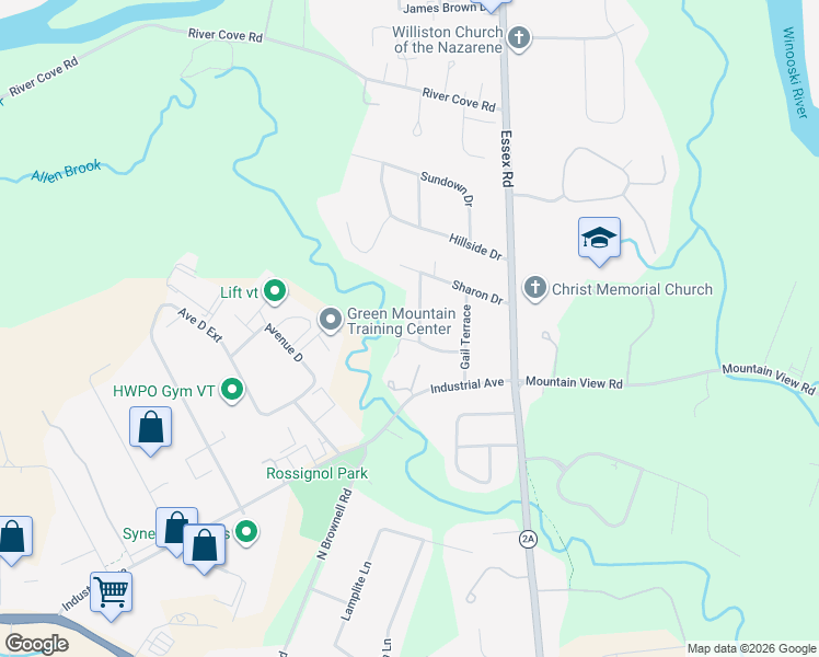 map of restaurants, bars, coffee shops, grocery stores, and more near 100 Lea Drive in Williston
