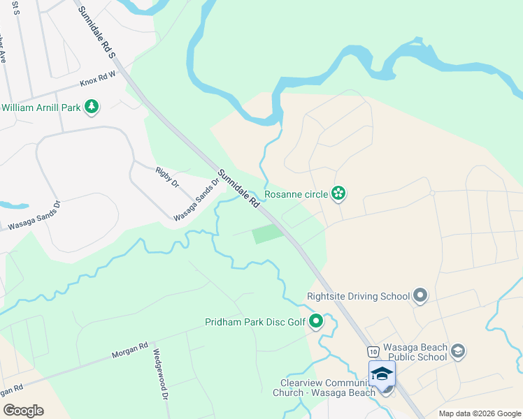map of restaurants, bars, coffee shops, grocery stores, and more near Sunnidale Road in Wasaga Beach