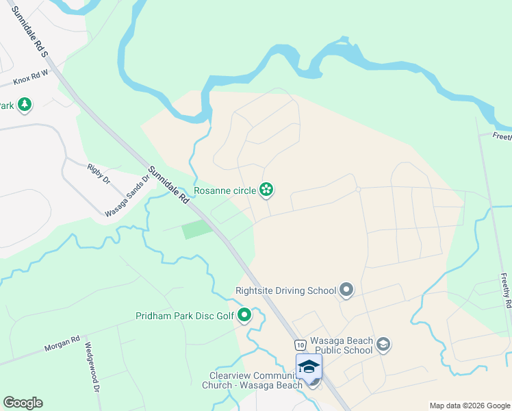map of restaurants, bars, coffee shops, grocery stores, and more near 630 Sunnidale Road in Wasaga Beach