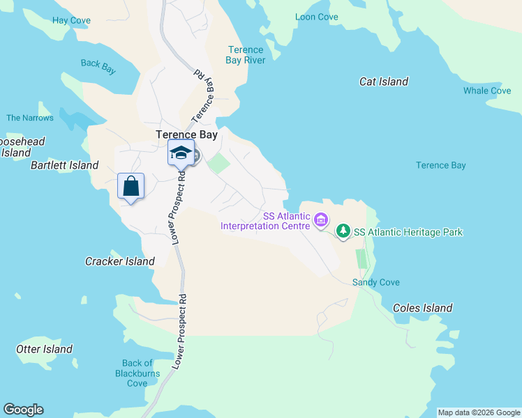 map of restaurants, bars, coffee shops, grocery stores, and more near 1 Government Wharf Road in Prospect