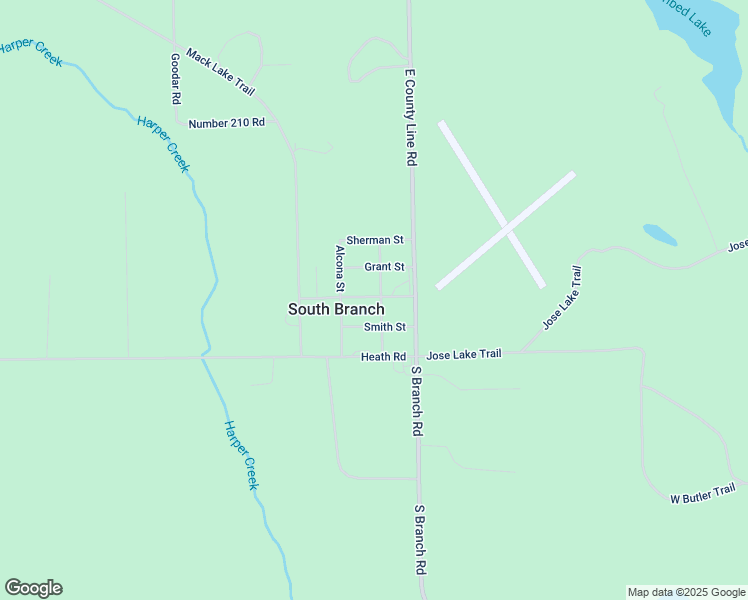 map of restaurants, bars, coffee shops, grocery stores, and more near Ogemaw Street in South Branch
