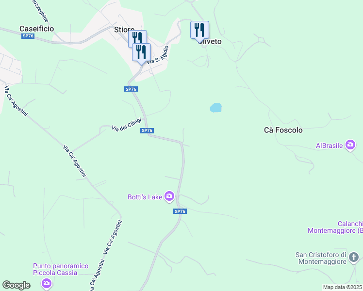 map of restaurants, bars, coffee shops, grocery stores, and more near 15 Via Palazzetto in Monteveglio