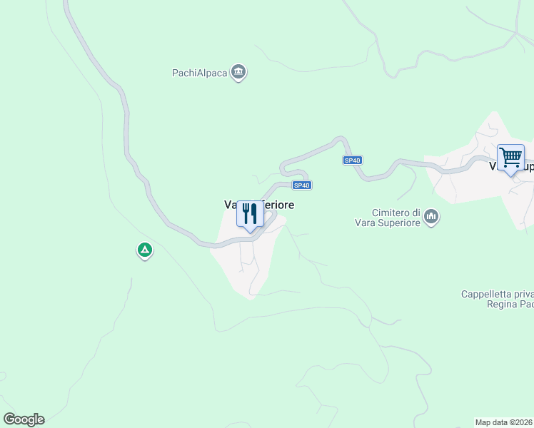 map of restaurants, bars, coffee shops, grocery stores, and more near 41 Strada Provinciale 40 in Vara Inferiore