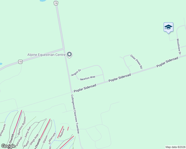 map of restaurants, bars, coffee shops, grocery stores, and more near 22 Newton Way in Collingwood