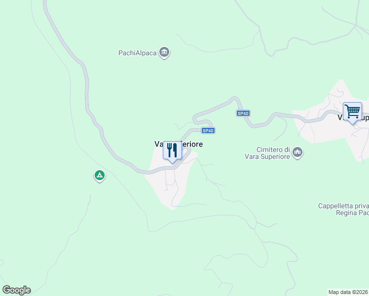 map of restaurants, bars, coffee shops, grocery stores, and more near 41 SP40 in Vara Inferiore