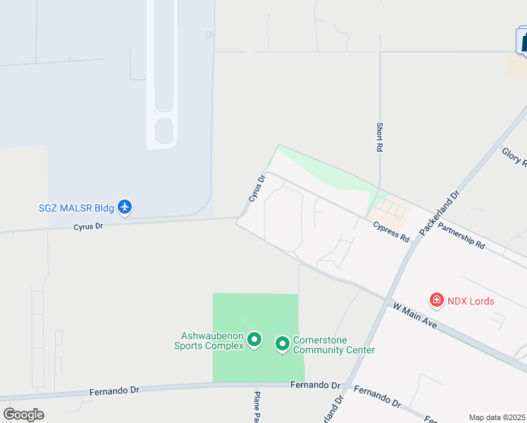 map of restaurants, bars, coffee shops, grocery stores, and more near 1689 West Main Circle in De Pere