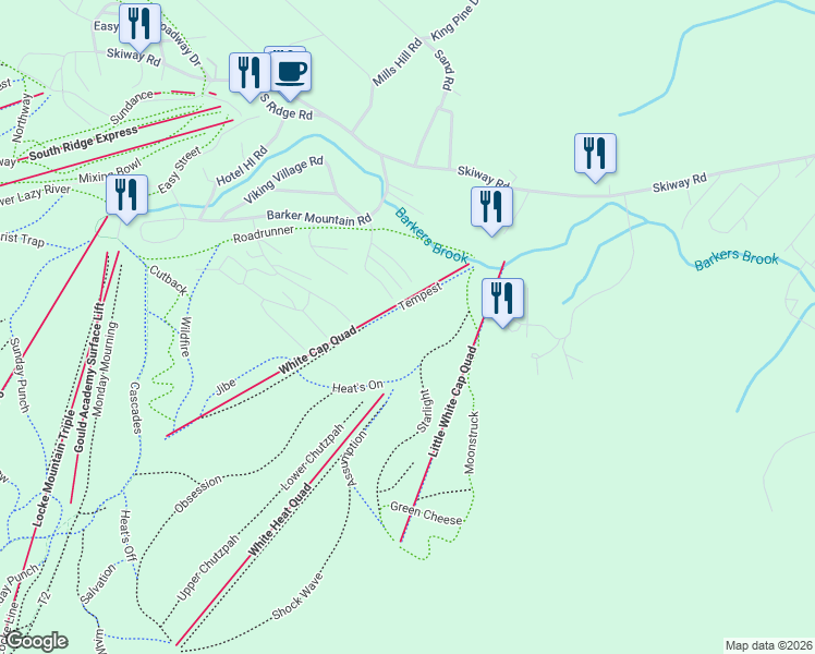 map of restaurants, bars, coffee shops, grocery stores, and more near 23 White Cap Village Road in Newry