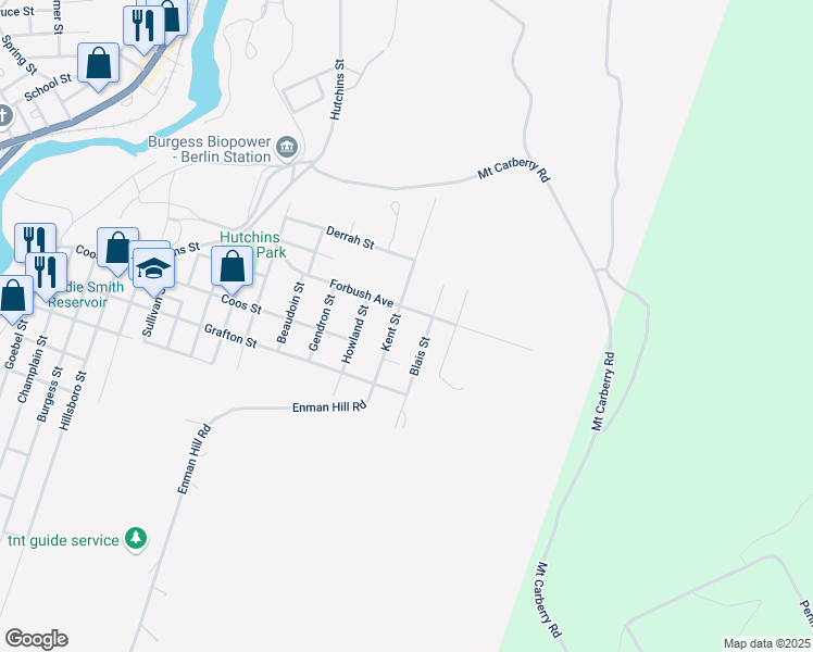 map of restaurants, bars, coffee shops, grocery stores, and more near 680 Kent Street in Berlin