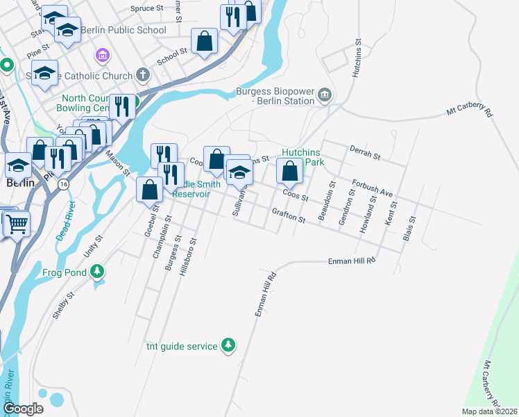map of restaurants, bars, coffee shops, grocery stores, and more near 242 Grafton Street in Berlin