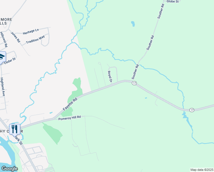 map of restaurants, bars, coffee shops, grocery stores, and more near 143 Fayette Road in Livermore Falls