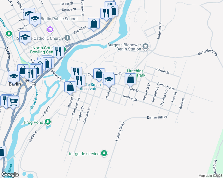 map of restaurants, bars, coffee shops, grocery stores, and more near 242 Grafton Street in Berlin