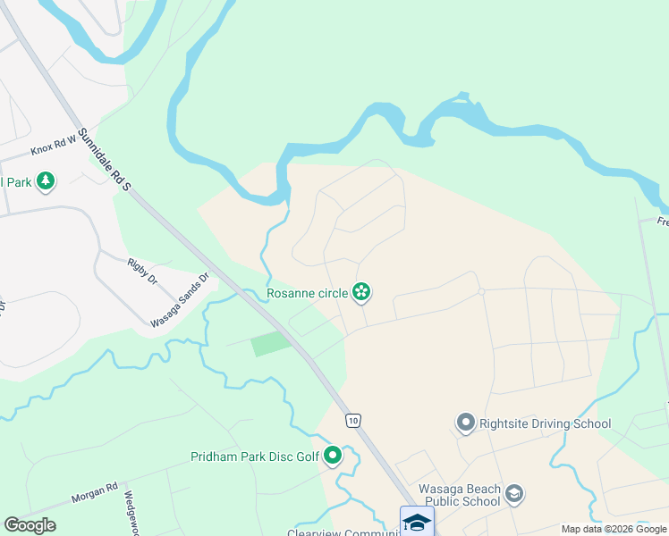 map of restaurants, bars, coffee shops, grocery stores, and more near 194 Rosanne Circle in Wasaga Beach