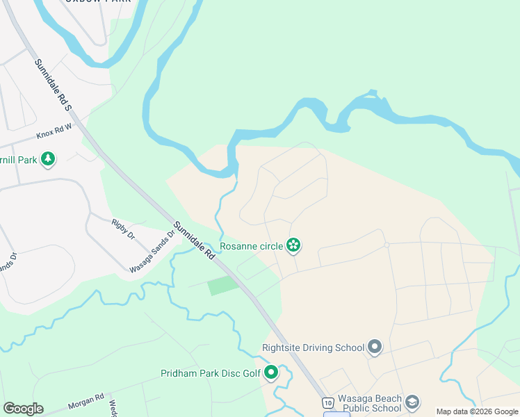 map of restaurants, bars, coffee shops, grocery stores, and more near 529 Sunnidale Road in Wasaga Beach