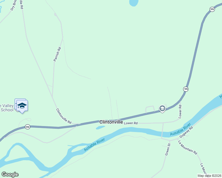 map of restaurants, bars, coffee shops, grocery stores, and more near 42 Sand Hill Rd in Keeseville