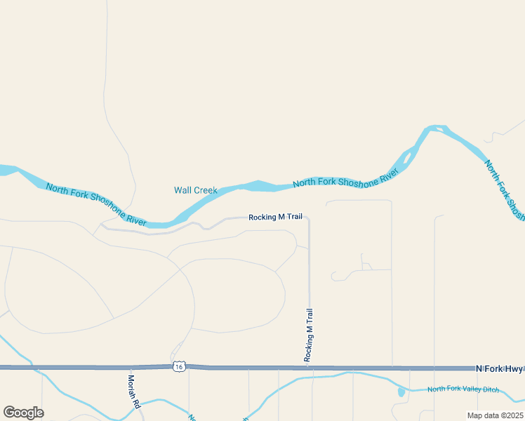 map of restaurants, bars, coffee shops, grocery stores, and more near 65 Rocking M Trail in Cody