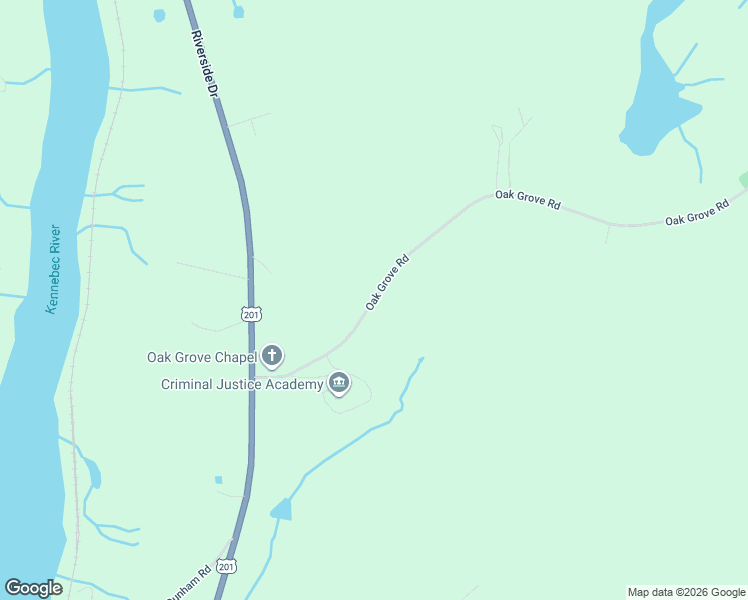 map of restaurants, bars, coffee shops, grocery stores, and more near 68 Oak Grove Road in Vassalboro