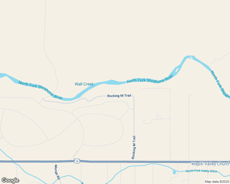 map of restaurants, bars, coffee shops, grocery stores, and more near 65 Rocking M Trail in Cody