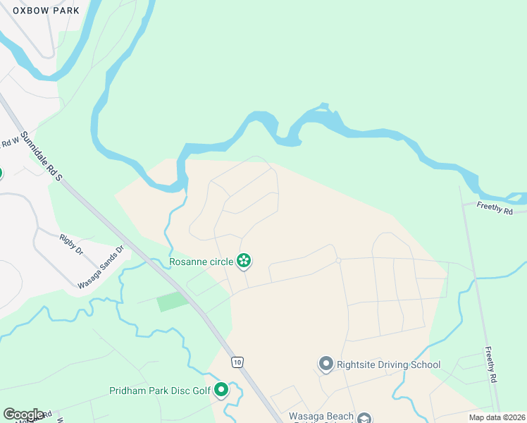 map of restaurants, bars, coffee shops, grocery stores, and more near 63 Rosanne Circle in Wasaga Beach