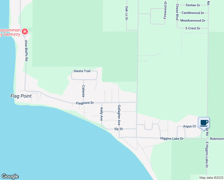 map of restaurants, bars, coffee shops, grocery stores, and more near 211 Dewberry Ln in Roscommon