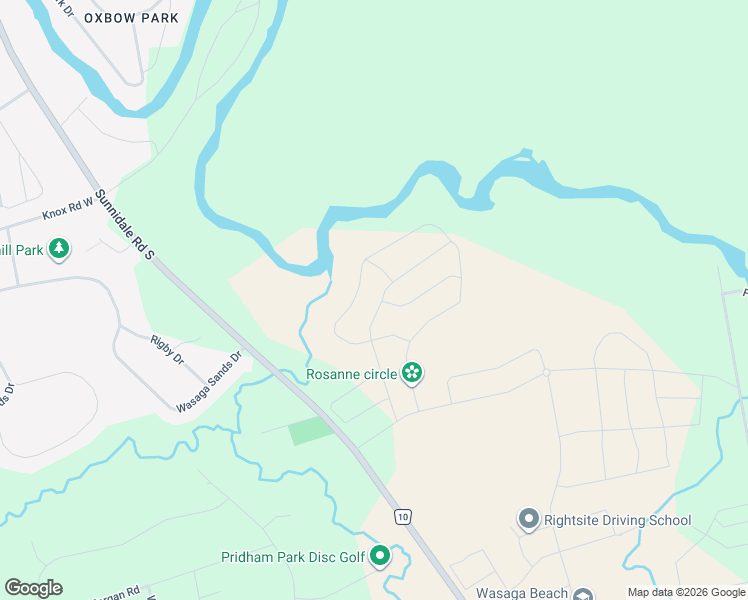 map of restaurants, bars, coffee shops, grocery stores, and more near 63 Nicort Rd in Wasaga Beach