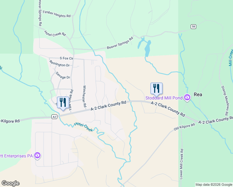 map of restaurants, bars, coffee shops, grocery stores, and more near 3555 Yale Kilgore Road in Island Park
