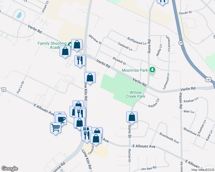 map of restaurants, bars, coffee shops, grocery stores, and more near 1661 Lime Kiln Road in Green Bay