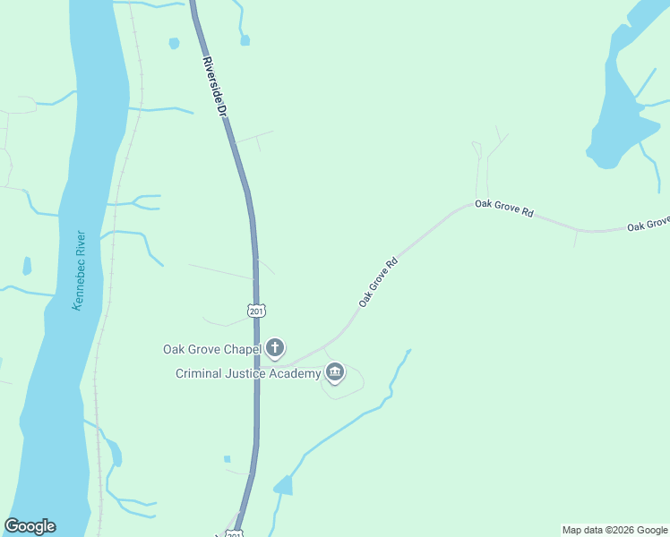 map of restaurants, bars, coffee shops, grocery stores, and more near 68 Oak Grove Road in Vassalboro