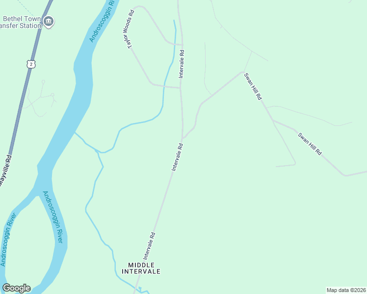 map of restaurants, bars, coffee shops, grocery stores, and more near 1221 Intervale Road in Bethel
