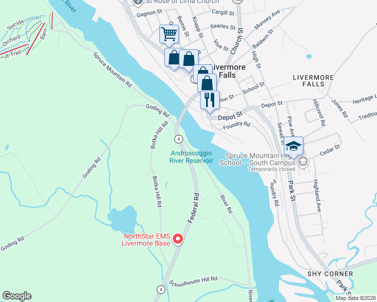 map of restaurants, bars, coffee shops, grocery stores, and more near 32 Federal Road in Livermore