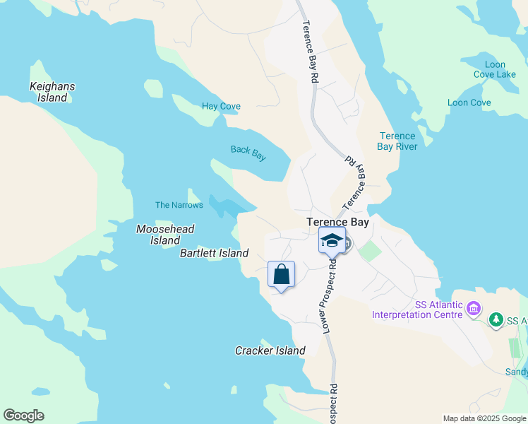 map of restaurants, bars, coffee shops, grocery stores, and more near in Prospect Bay