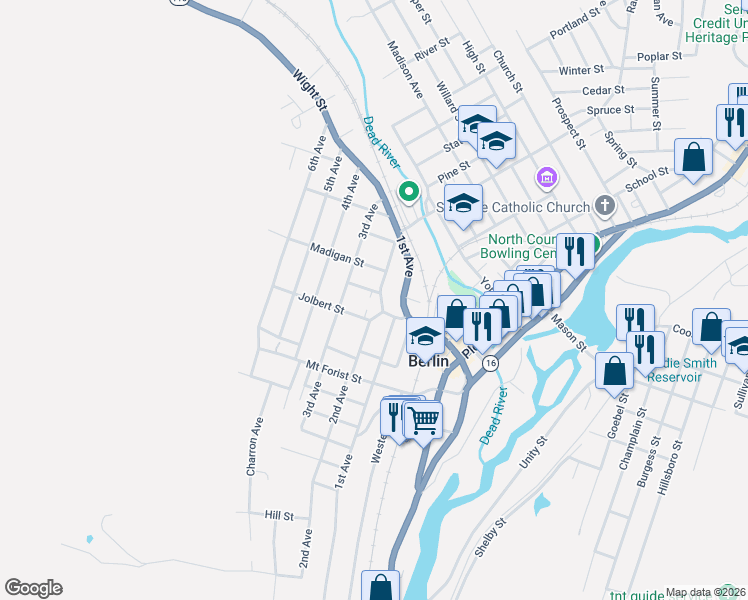 map of restaurants, bars, coffee shops, grocery stores, and more near 740 2nd Avenue in Berlin