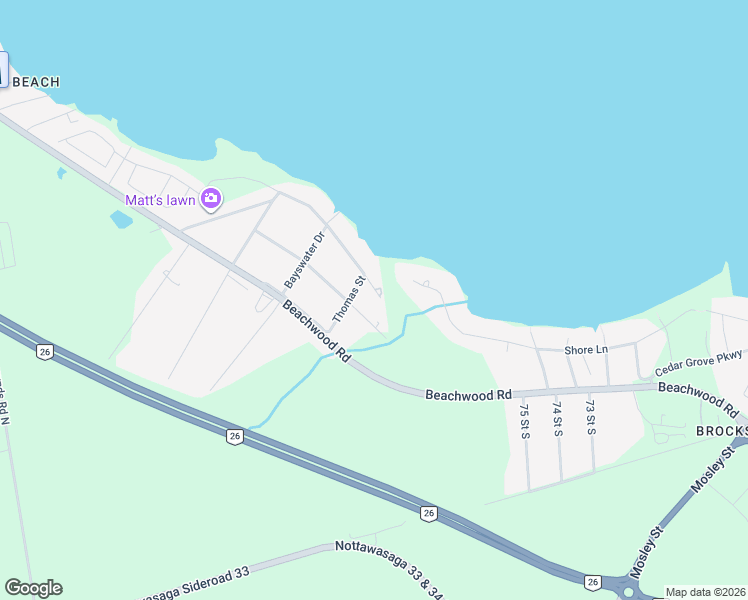 map of restaurants, bars, coffee shops, grocery stores, and more near 9 Constance Boulevard in Wasaga Beach