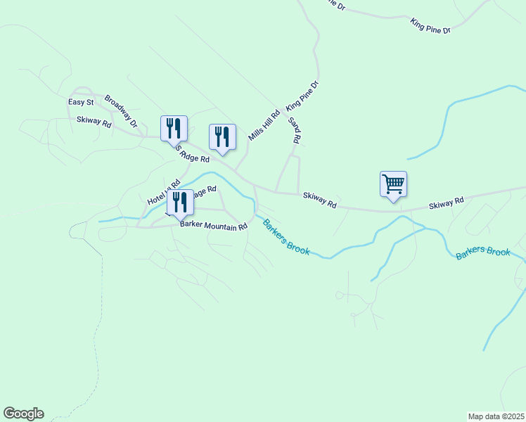 map of restaurants, bars, coffee shops, grocery stores, and more near 151 Ridge Run Road in Newry