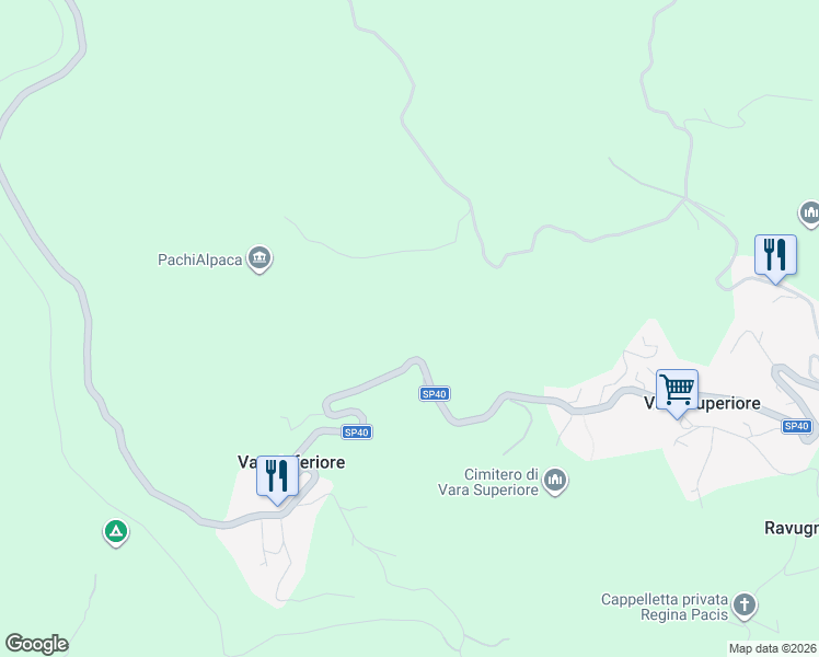 map of restaurants, bars, coffee shops, grocery stores, and more near 73 Via Vara Superiore in Provincia di Savona